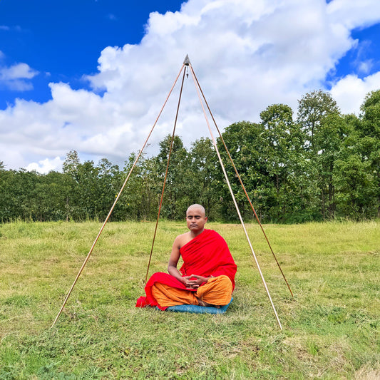 Copper/orgonite Heavy Duty Nubian Meditation Pyramid 5 Feet Base Portable Version with orgonite top made up of natural Crystals