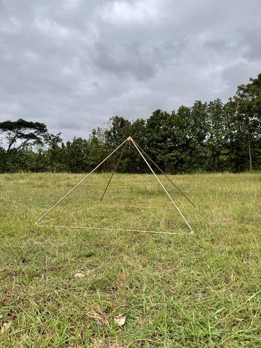 Copper Lite Duty Giza Meditation Pyramid 5 Feet Base with 5 corner connectors and 8 main pipes with Handmade orgonite connectors