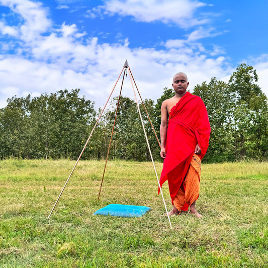Copper/orgonite Heavy Duty Nubian Meditation Pyramid 4 Feet Base Portable Version with orgonite top made up of natural Crystals