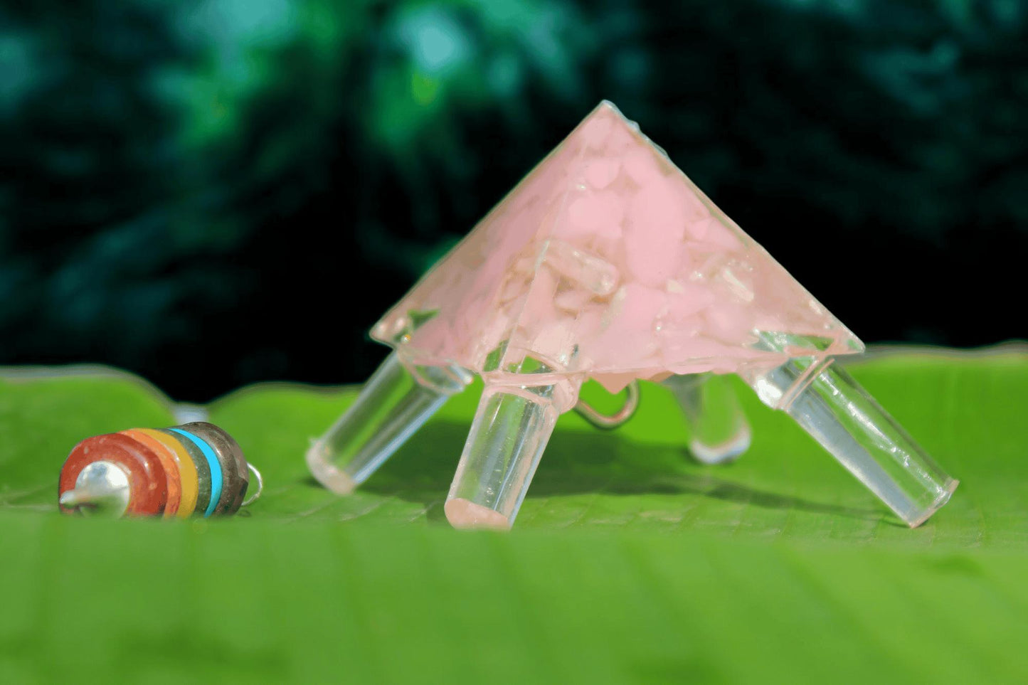 Copper heavy Duty Giza Meditation Pyramid 5 Feet Base with 5 corner connectors and 8 main pipes with Handmade orgonite connectors