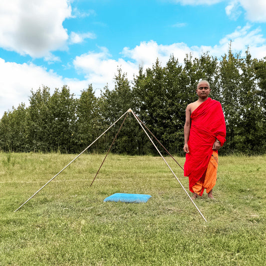 Copper/orgonite Lite Duty Giza Meditation Pyramid 6 Feet Base Portable Version with orgonite top made up of natural Crystals