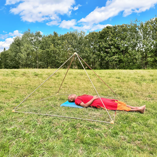 Copper Lite Duty Giza Meditation Pyramid 7 Feet Base with 5 corner connectors and 8 main pipes with Handmade orgonite connectors
