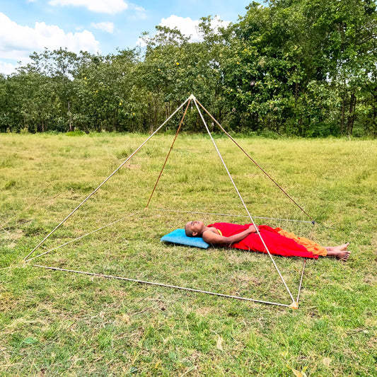 Copper heavy Duty Giza Meditation Pyramid 8 Feet Base with 5 corner connectors and 8 main pipes with Handmade orgonite connectors